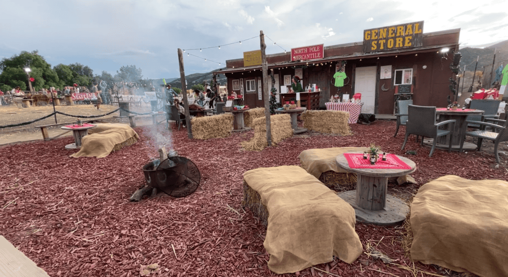 A Cowboy Christmas in Buellton, CA. View of general store and mercantile building.